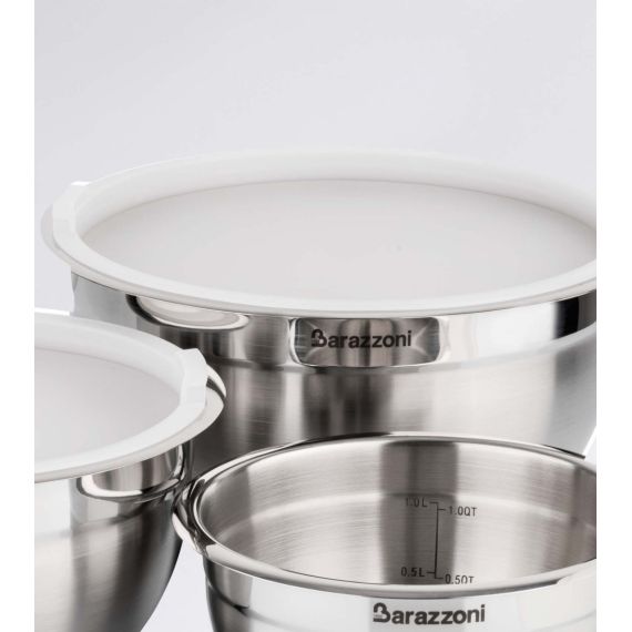 Speciale - Миска для смешивания 24 см с мерной шкалой, антискользящее силиконовой дно + крышка, Barazzoni, изображение 6