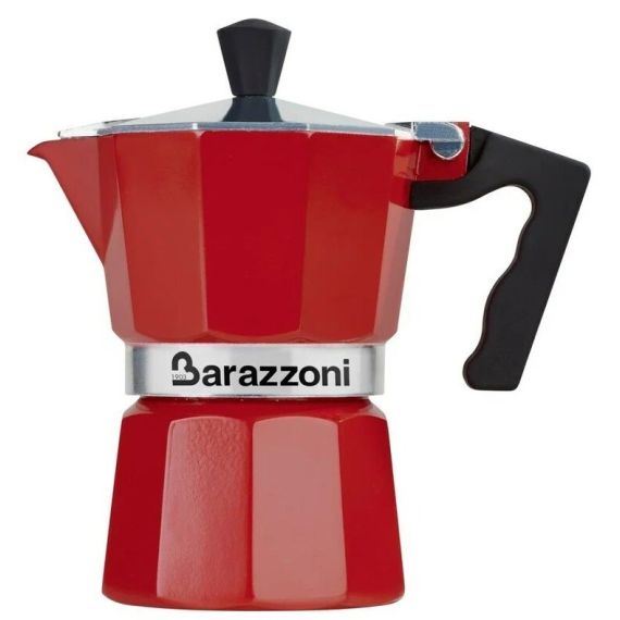 Alluminium Red - Гейзерная кофеварка на 3 чашки, красная, Barazzoni, изображение 2
