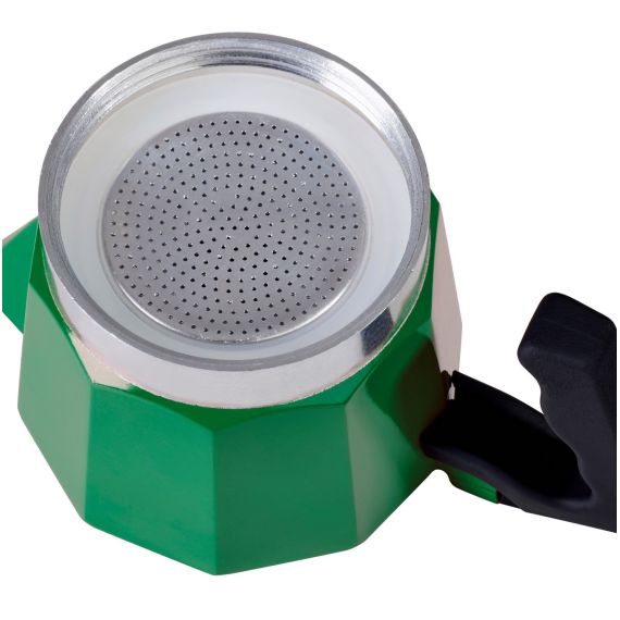 Alluminium Green - Гейзерная кофеварка на 3 чашки, зеленая, Barazzoni, изображение 2