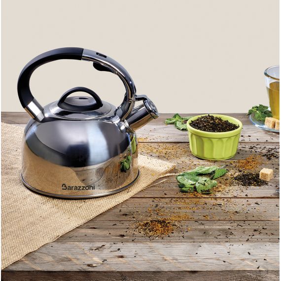 Чайник  2,5 л со свистком красный, Barazzoni, изображение 3