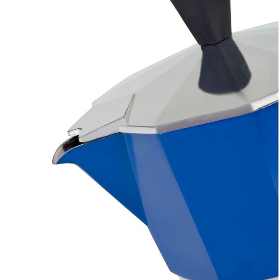 Alluminium Blue - Гейзерная кофеварка на 3 чашки, синяя, Barazzoni, изображение 4