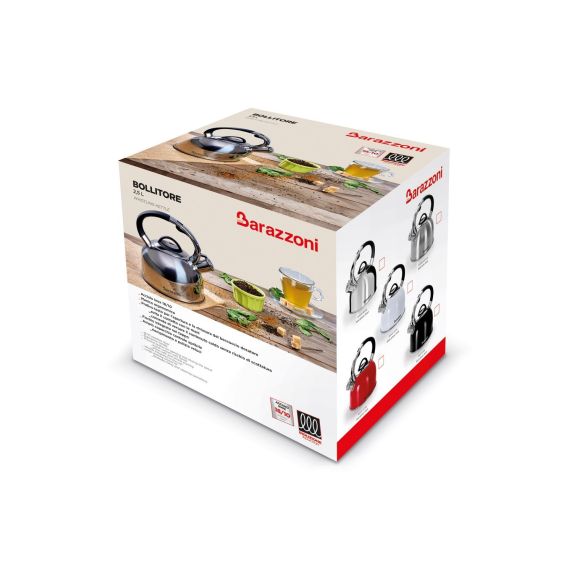Чайник  2,5 л со свистком черный, Barazzoni, изображение 2