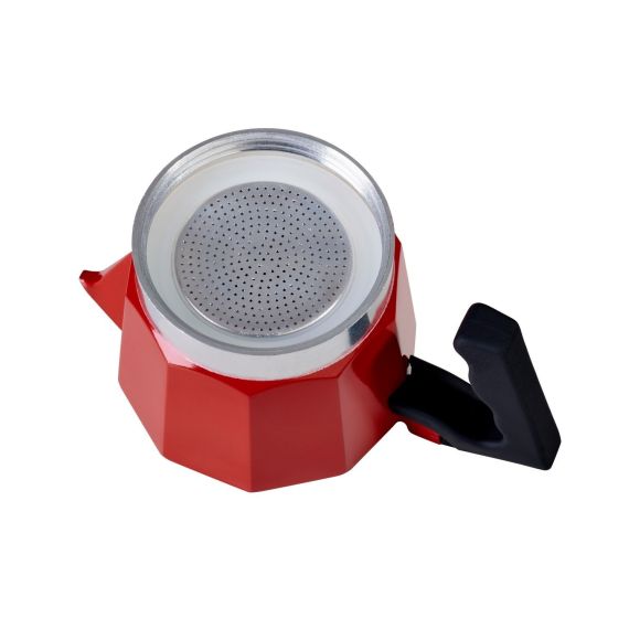 Alluminium Red - Гейзерная кофеварка на 3 чашки, красная, Barazzoni, изображение 3