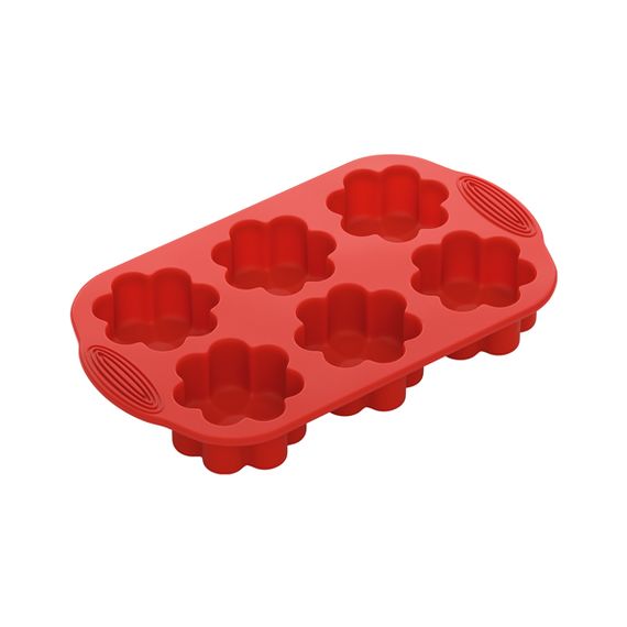 Форма для 6 маффинов в виде цветков, силиконовая, 29x17x3,7 см, NADOBA, серия MILA