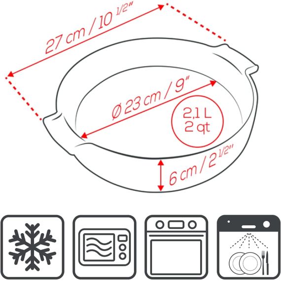 Форма для запекания круглая BLUE 2,1л, 27см, синий, Peugeot, изображение 4