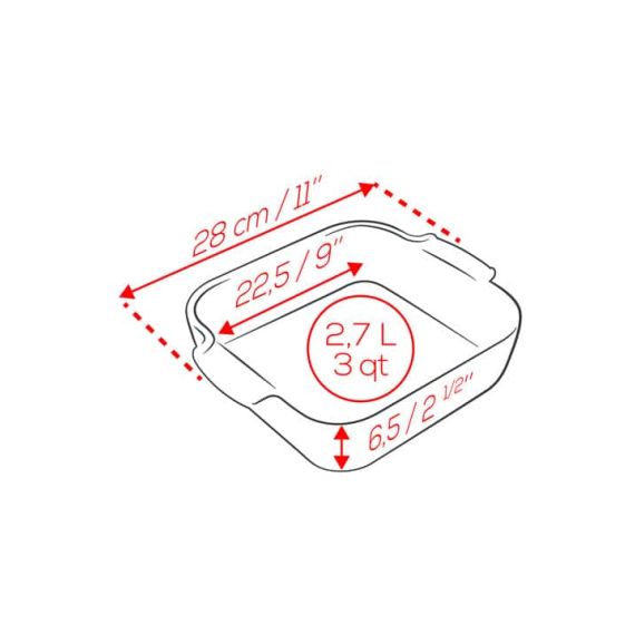 Форма для запекания квадратная SATIN BLACK 2,7л, 28см, черный, Peugeot, изображение 2