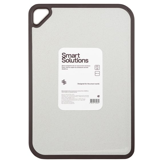 Доска разделочная из пшеничного волокна Homi, 44х30 см, светло-серая с темно-сливовым кантом, Smart Solutions, изображение 11