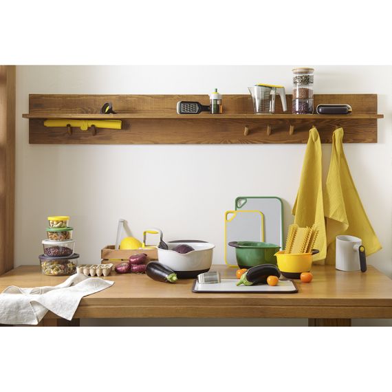 Доска разделочная из пшеничного волокна Homi, 29х20 см, светло-серая с желтым кантом, Smart Solutions, изображение 10