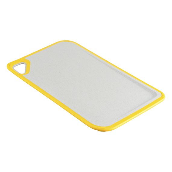 Доска разделочная из пшеничного волокна Homi, 29х20 см, светло-серая с желтым кантом, Smart Solutions, изображение 5