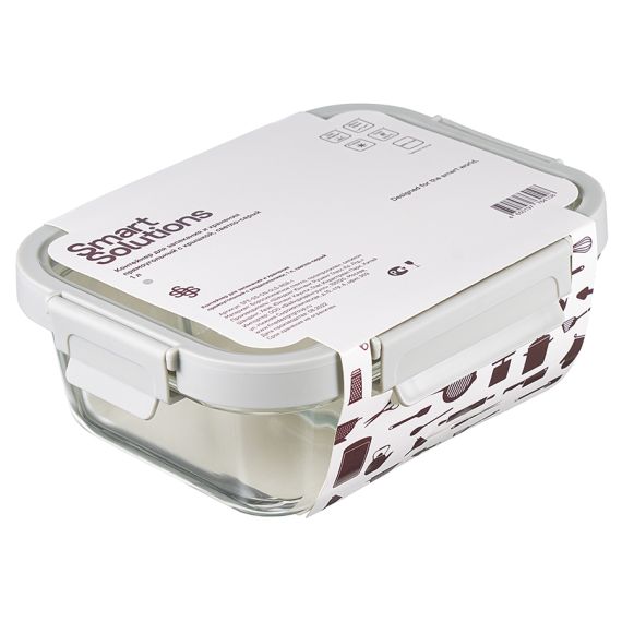 Контейнер для запекания и хранения прямоугольный с разделителями, 1 л, светло-серый, Smart Solutions, изображение 12