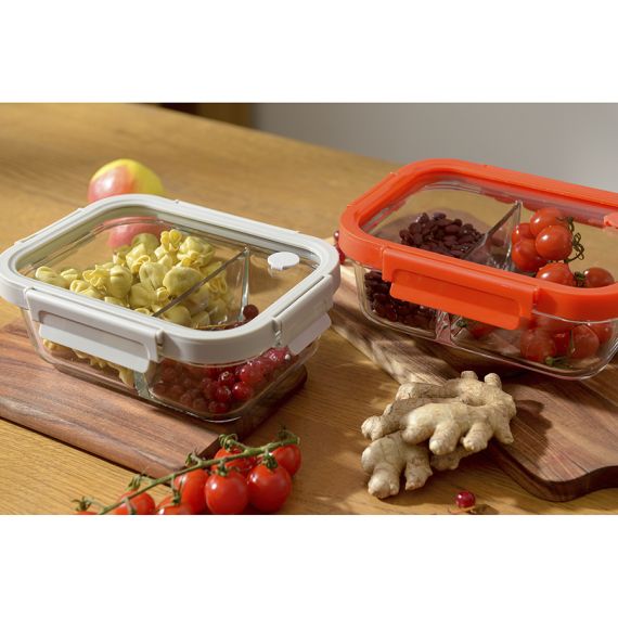 Контейнер для запекания и хранения прямоугольный с разделителями, 1 л, светло-серый, Smart Solutions, изображение 3