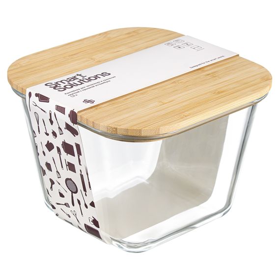 Контейнер для запекания и хранения квадратный с крышкой из бамбука, 1,9 л, Smart Solutions, изображение 4
