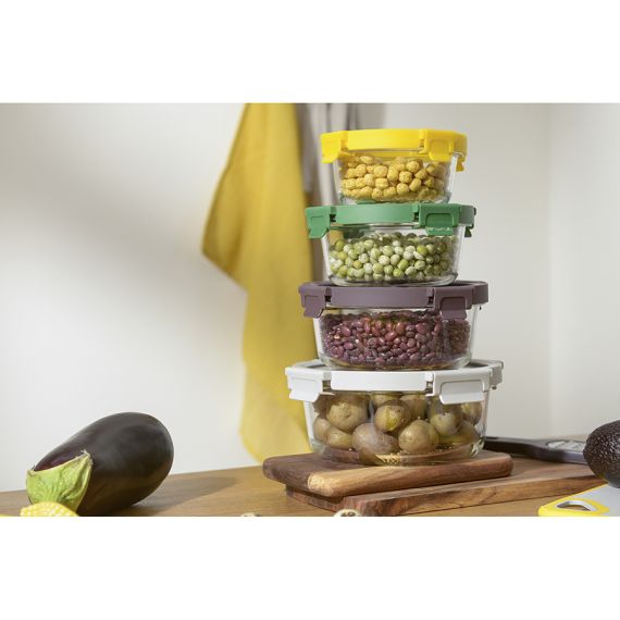 Контейнер для запекания и хранения круглый с крышкой, 1,3 л, светло-серый, Smart Solutions, изображение 2