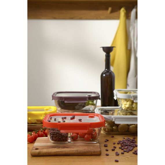 Контейнер для запекания и хранения прямоугольный с разделителями, 1 л, красный, Smart Solutions, изображение 4