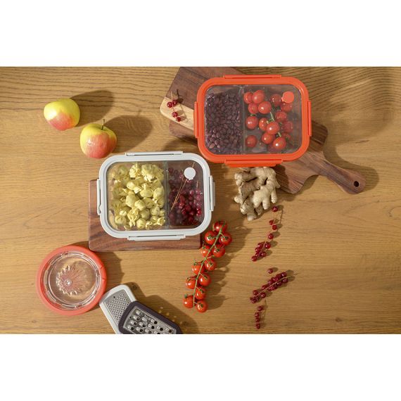 Контейнер для запекания и хранения прямоугольный с разделителями, 1 л, светло-серый, Smart Solutions, изображение 2