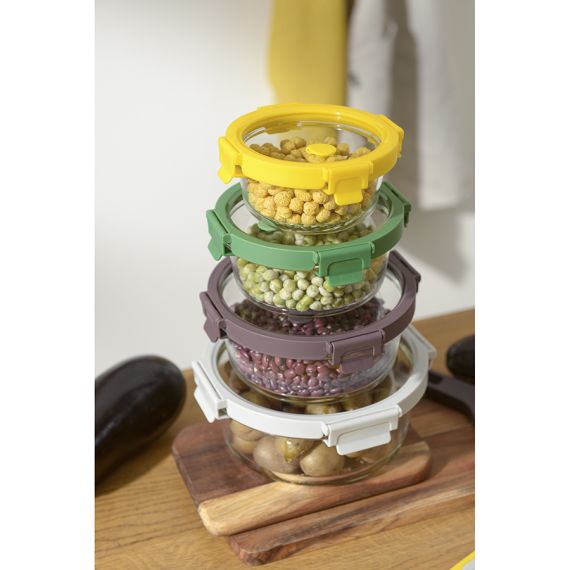 Контейнер для запекания и хранения круглый с крышкой, 1,3 л, светло-серый, Smart Solutions, изображение 3