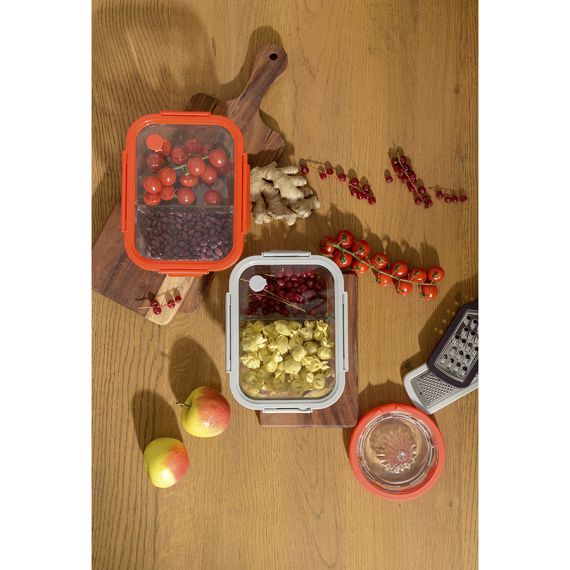 Контейнер для запекания и хранения прямоугольный с разделителями, 1 л, красный, Smart Solutions, изображение 2