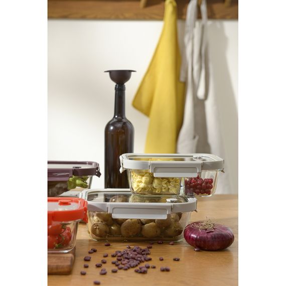 Контейнер для запекания и хранения прямоугольный с разделителями, 1 л, светло-серый, Smart Solutions, изображение 6