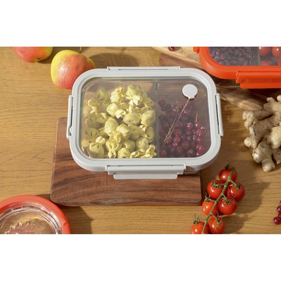 Контейнер для запекания и хранения прямоугольный с разделителями, 1 л, светло-серый, Smart Solutions, изображение 4