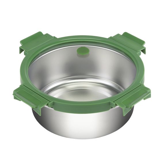 Ланч-бокс стальной со стеклянной крышкой, 1,5 л, зеленый, Smart Solutions, изображение 2