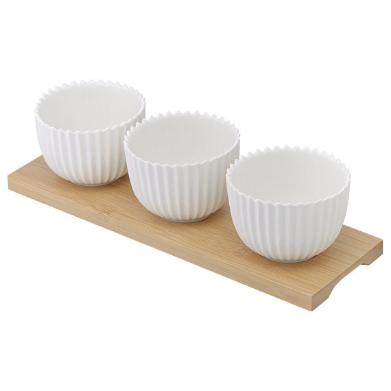 Набор для сервировки белого цвета на подставке из коллекции Edge, Tkano, изображение 2