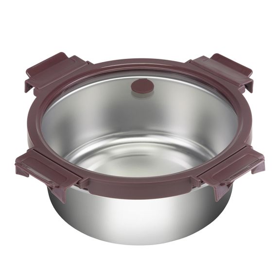 Ланч-бокс стальной со стеклянной крышкой, 1,5 л, сливовый, Smart Solutions, изображение 3