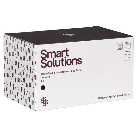 Ланч-бокс с приборами Food Time, 1 л, черный, Smart Solutions, изображение 11