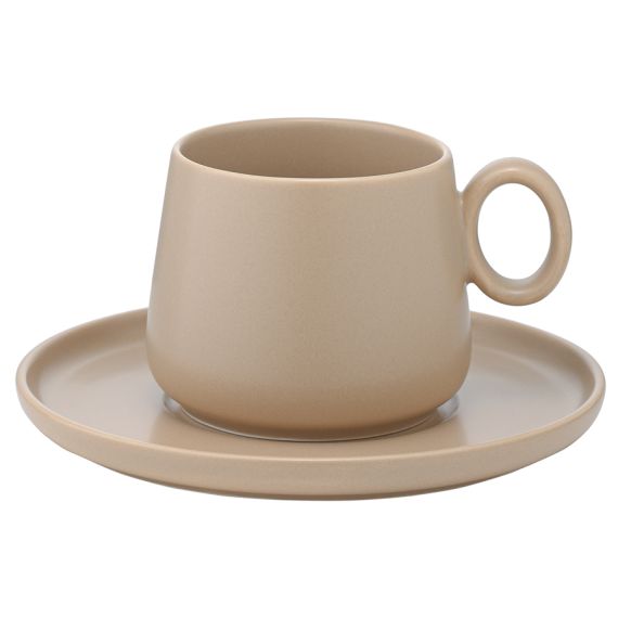 Набор из двух чайных пар бежевого цвета из коллекции Essential, 250 мл, Tkano, изображение 2