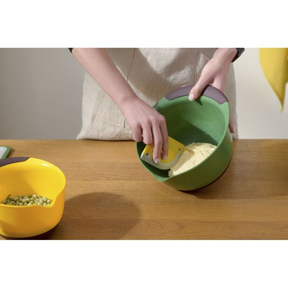 Скребок для теста 2 в 1 Hilly, 10,7х8 см, светло-серый/желтый, Smart Solutions, изображение 2