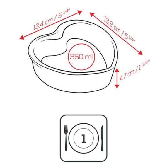 Набор из 2-х форм для запекания "Сердце" Heart, 13,4 х 13,2 см, красный, Peugeot, изображение 6