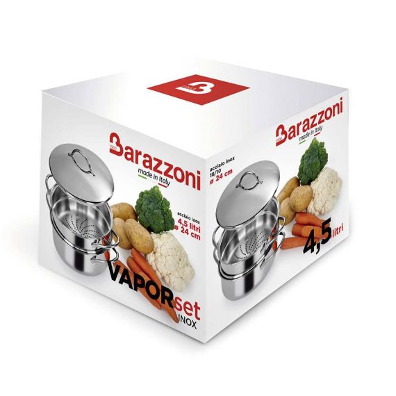 Speciale - Кастрюля 4,5 л, диам. 24 см + вставка для приготовления на пару + крышка, Barazzoni, изображение 5