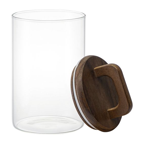 Банка для хранения стеклянная с крышкой из акации Hanle, 1,1 л, Liberty Jones, изображение 2