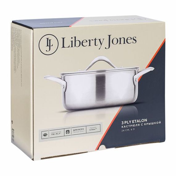 Кастрюля с крышкой 3Ply Etalon, 24 см, 4 л, Liberty Jones, изображение 9