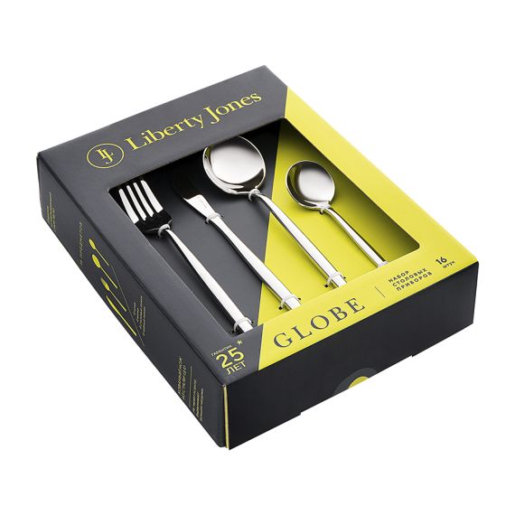 Набор столовых приборов Globe, серебристые, 16 пред., Liberty Jones, изображение 16