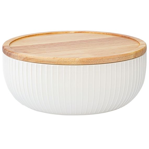 Салатник с бамбуковой крышкой Soft Ripples, Dual Glazing, ?22 см, Liberty Jones