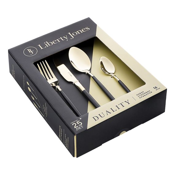 Набор столовых приборов Duality, золотистые, 16 пред., Liberty Jones, изображение 14
