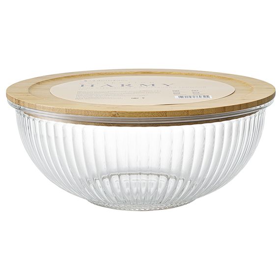 Чаша стеклянная с бамбуковой крышкой Harmy, 3,5 л, Liberty Jones, изображение 2
