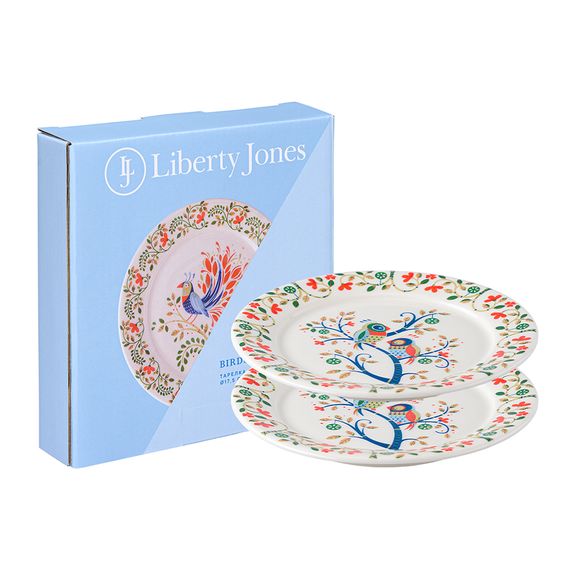 Набор тарелок Love Birds из коллекции Birds of Paradise в подарочной упаковке, d 18 см, 2 шт., Liberty Jones