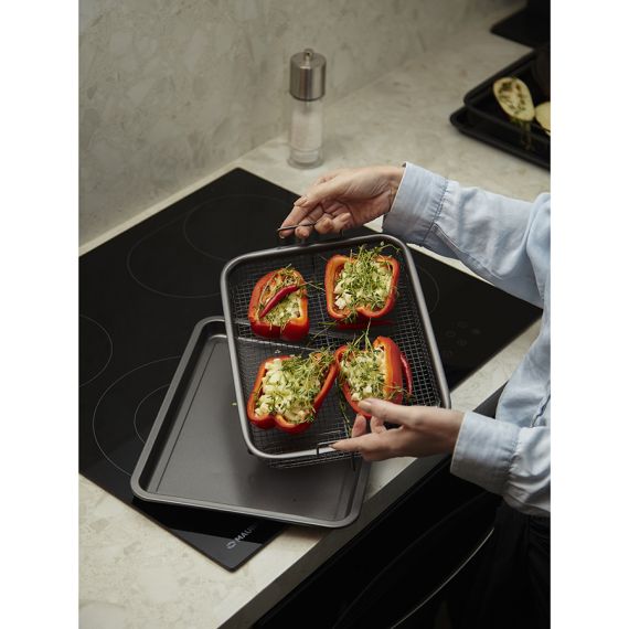 Противень для запекания с решеткой-гриль Roast Masters, 25х33 см, черный, Liberty Jones, изображение 4