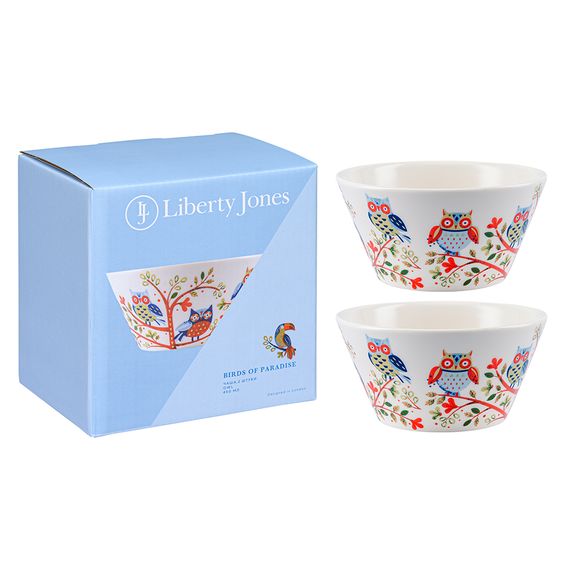 Набор чаш Owl из коллекции Birds of Paradise в подарочной упаковке, 450 мл, 2 шт., Liberty Jones