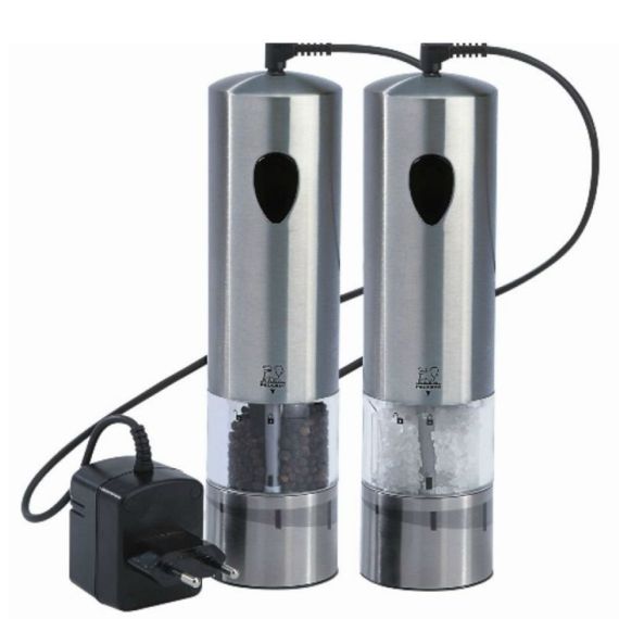 Набор электрических мельниц для соли и перца на подставке, 20см,  6 степеней помола, ELIS SENSE PEUGEOT, Франция, изображение 11