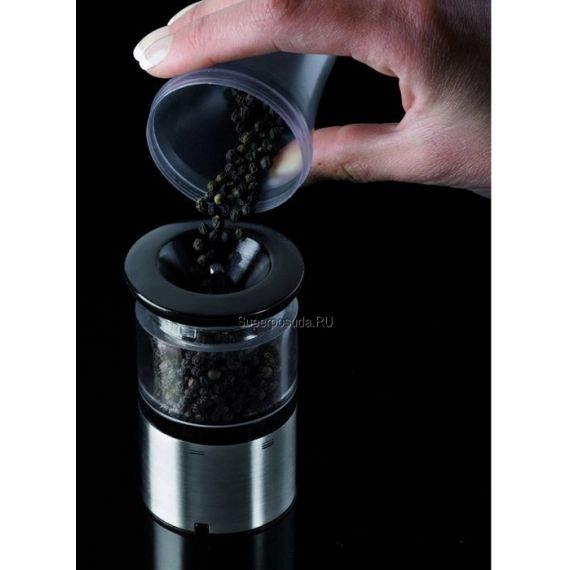 Набор электрических мельниц для соли и перца на подставке, 20см,  6 степеней помола, ELIS SENSE PEUGEOT, Франция, изображение 5