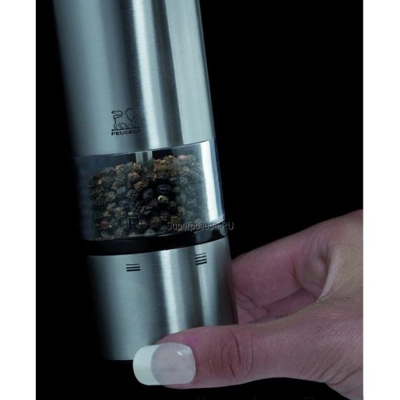 Набор электрических мельниц для соли и перца на подставке, 20см,  6 степеней помола, ELIS SENSE PEUGEOT, Франция, изображение 10