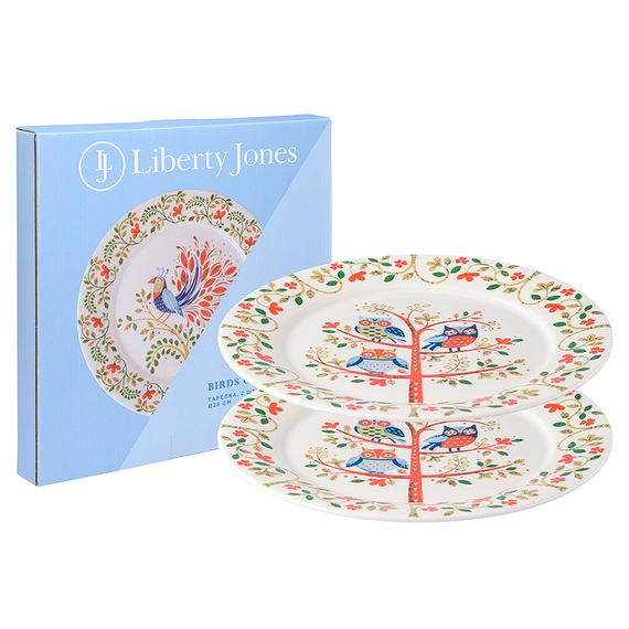 Набор тарелок Owl из коллекции Birds of Paradise в подарочной упаковке, d 28 см, 2 шт., Liberty Jones