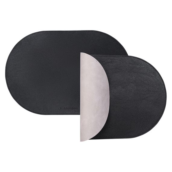 Набор из 4-х двухсторонних сервировочных салфеток Pool, 30х45 см, черный/светло-серый, Liberty Jones, изображение 2