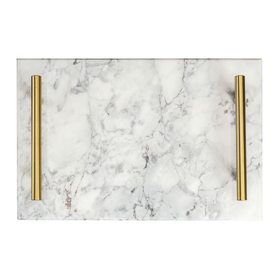 Поднос Marm, 30х20 см, белый мрамор, Liberty Jones, изображение 2