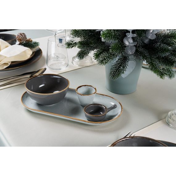 Тарелка 24 см безбортовая, Seasons Темно-серый, Porland, изображение 41