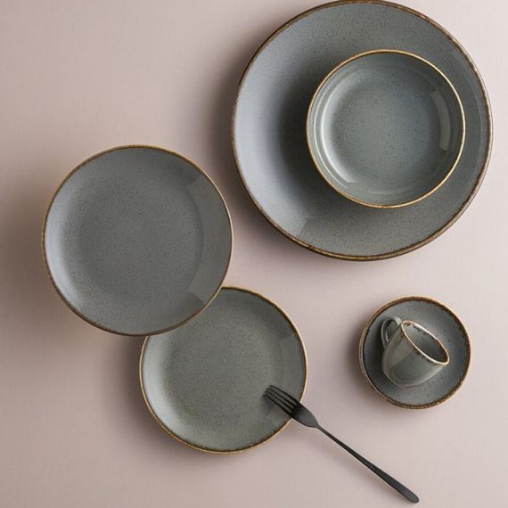 Тарелка 24 см безбортовая, Seasons Темно-серый, Porland, изображение 20