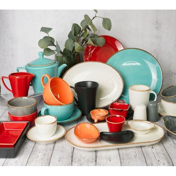 Тарелка 24 см безбортовая, Seasons Темно-серый, Porland, изображение 21