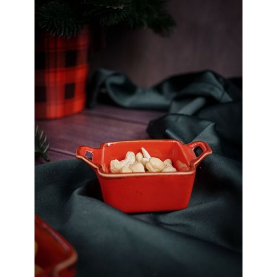 Соусник квадратный с 2-мя ручками 7х10 см h 4.2 см, Seasons Красный, Porland, изображение 5